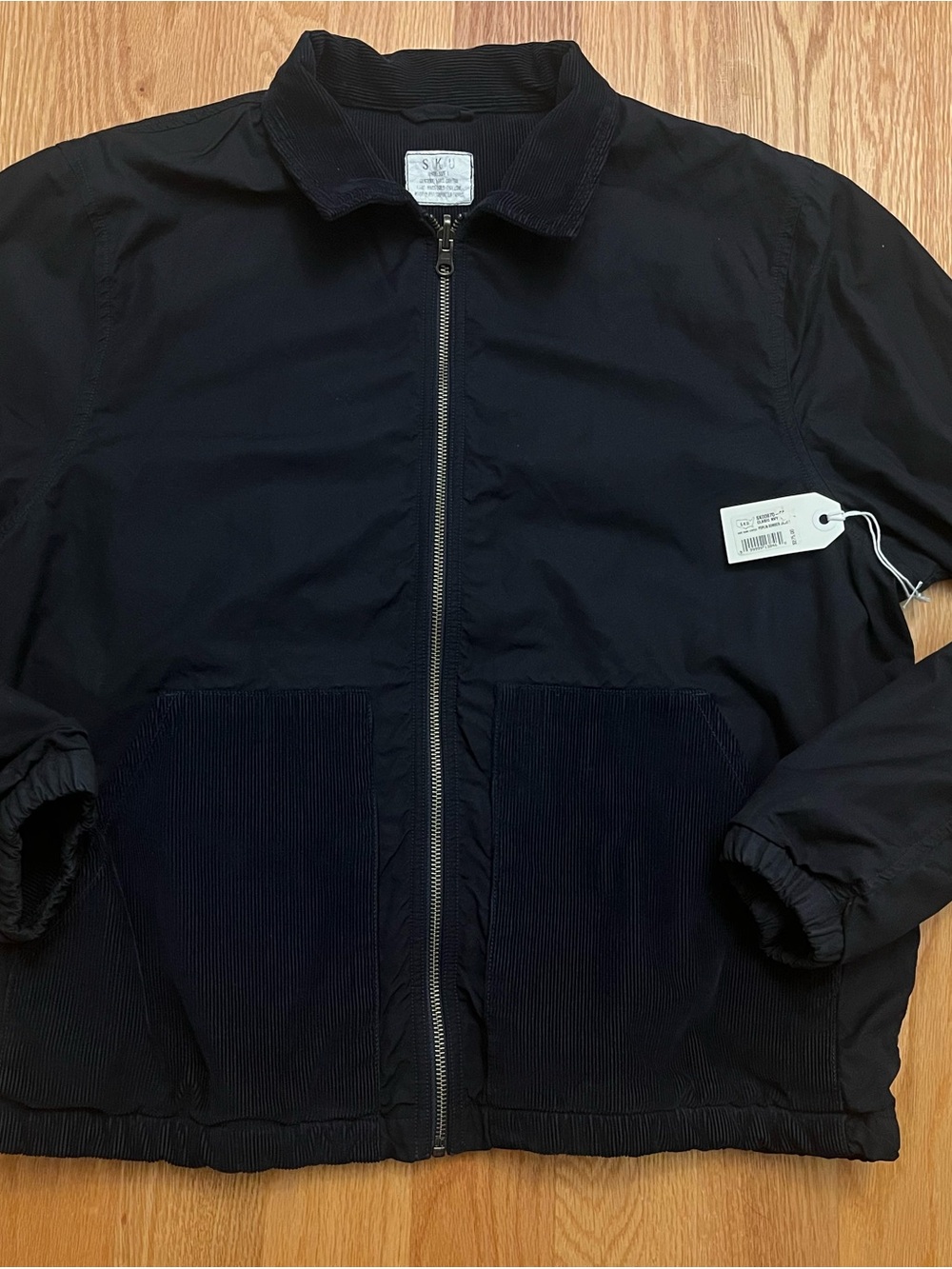 Save Khaki United S.K.U. Men's Navy Cord Cotton Reversible Zip Jacket size Larg